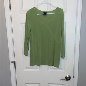 Asymmetrical Green Blouse Relaxed Fit